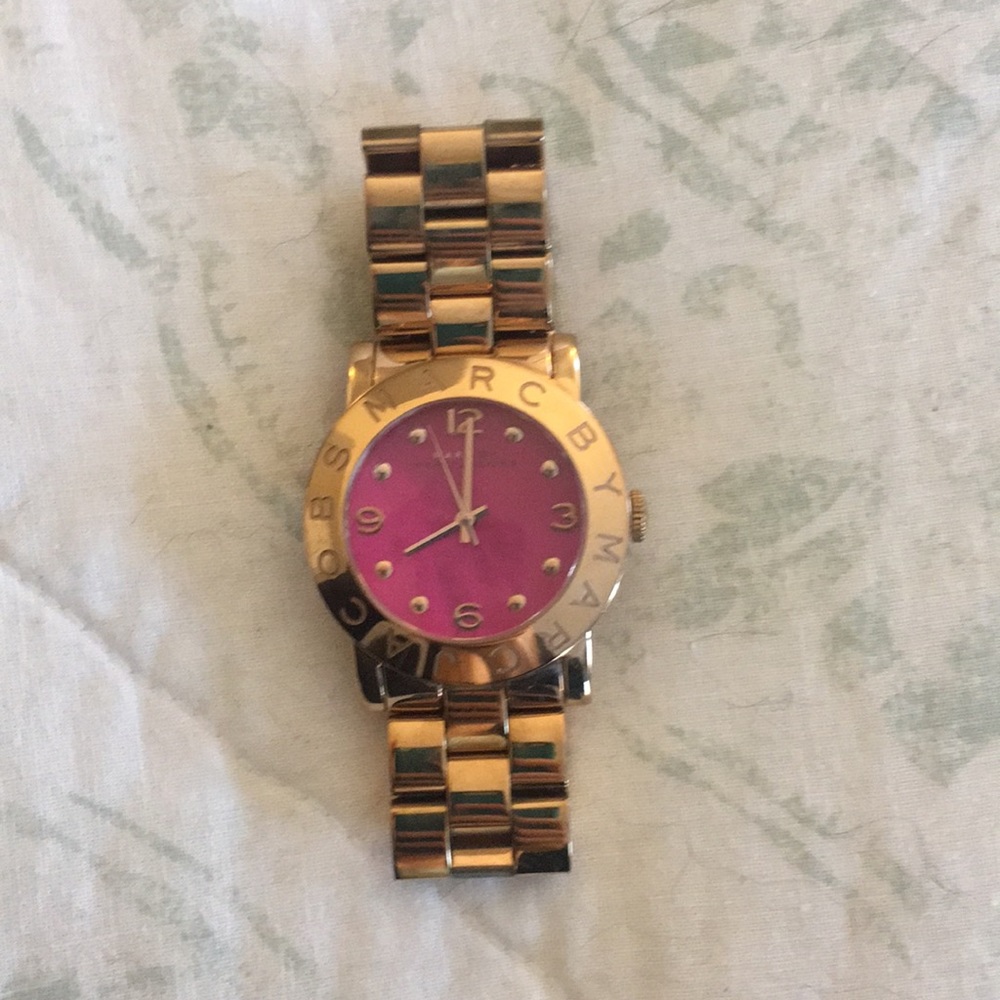 Marc Jacobs Rose Gold Watch with Pink Face